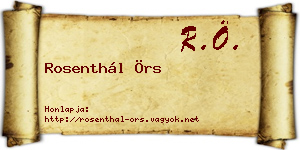 Rosenthál Örs névjegykártya
